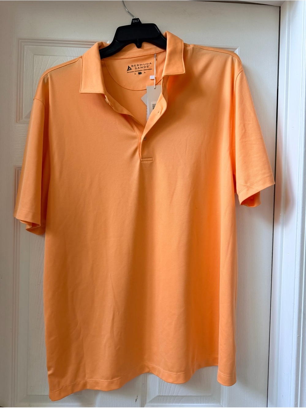 Bermuda Sands Men's Light Peach/creamsicle Green Valley Polo Shirt NWT